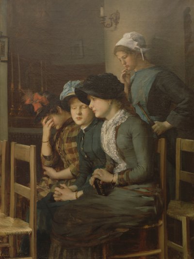 Young Girls at Church by Marie Petiet